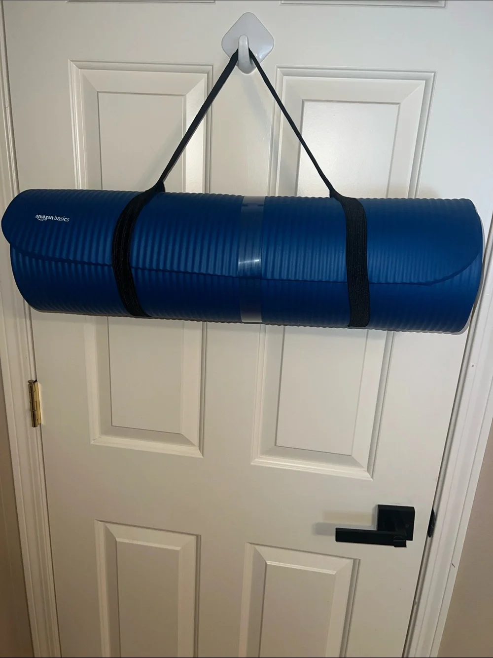 Blue Yoga Mat with Carry Strap by Amazon Basics